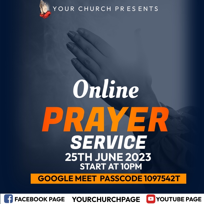 online prayer service Template PosterMyWall