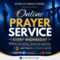 Online Prayer Service Publicação no Instagram template