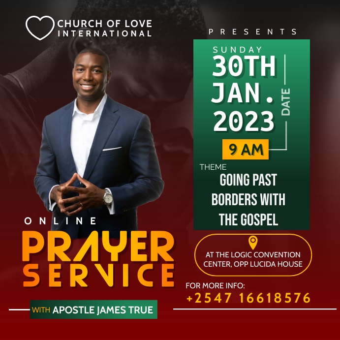 Online prayer service Template PosterMyWall