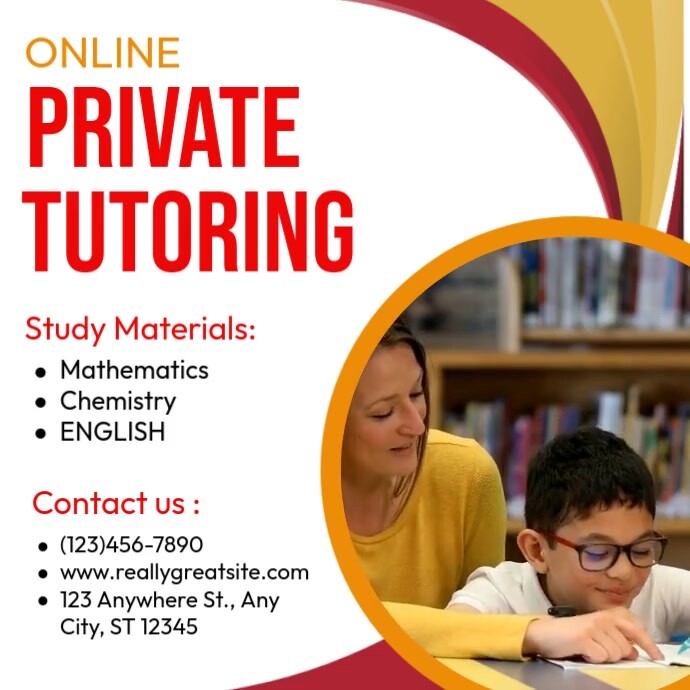 Private Lesson Poster Example Copy of Online Private Tutoring | PosterMyWall