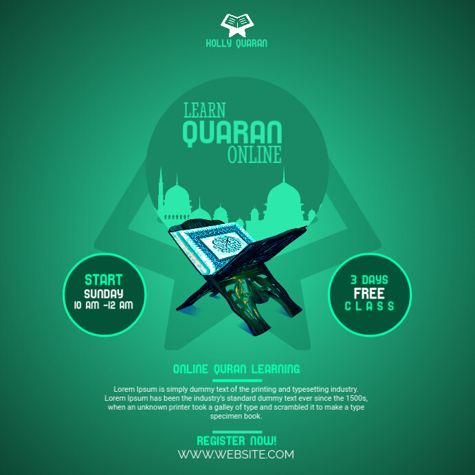 Online Quaran Learning Instagram Post template