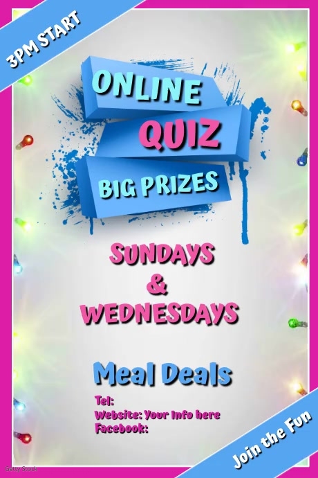 Online QUIZ Plakat template