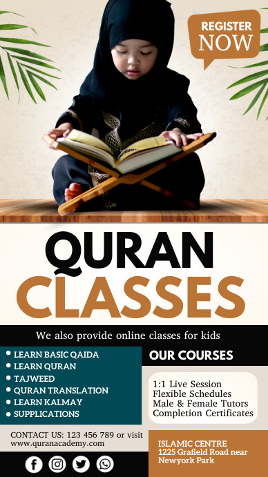 Online Quran Class Quran Template PosterMyWall online-quran-class-quran-template-postermywall