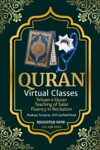 Online Quran classes, Quran (1) Poster template