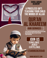 Online Quran classes flyer Instagram Portrait template
