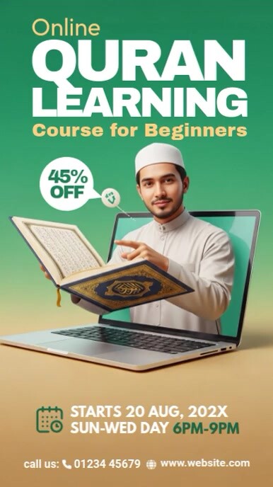 online Quran learning Instagram na Kuwento template