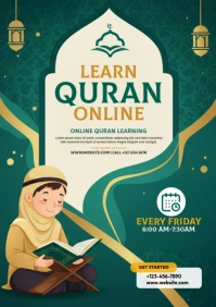 Online QURAN Learning Poster A4 template