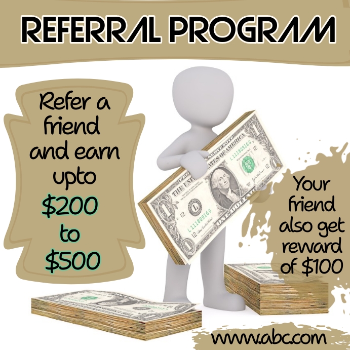 Online referral program Instagram Post template