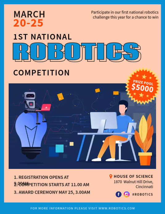 Online Robotics Competition Flyer Template | PosterMyWall