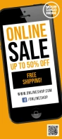 Online Sale 50% rack card Cartão de estante template