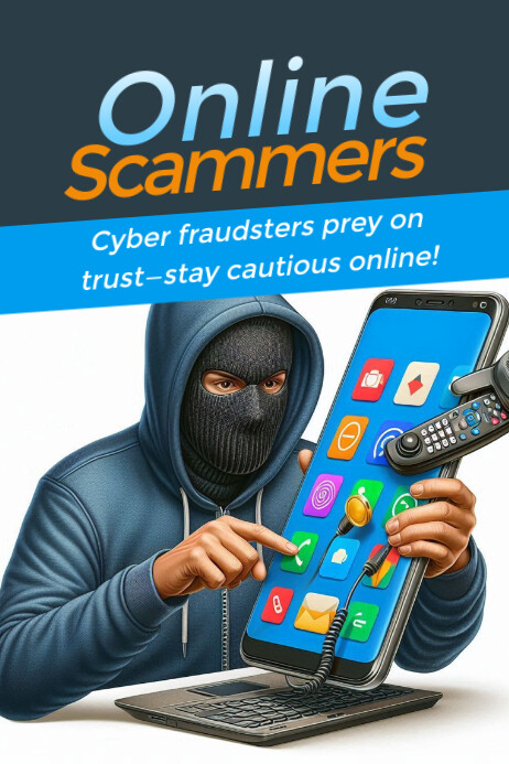 Online scammers Poster template