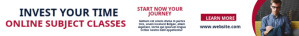 online school classes advertisement leaderboa template