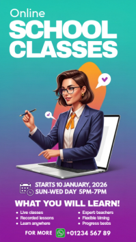 Online School Classes Instagram na Kuwento template