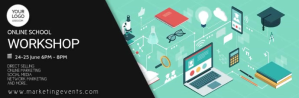 Online School Workshop Elearning Banner Ad Email Header template