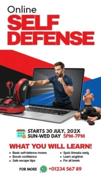 Online Self Defense Course Digital Display (9:16) template