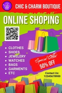 Online shoping flyers Poster template