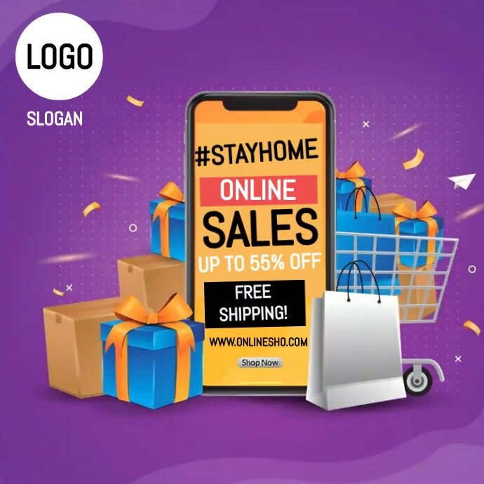 Online shopping Template PosterMyWall