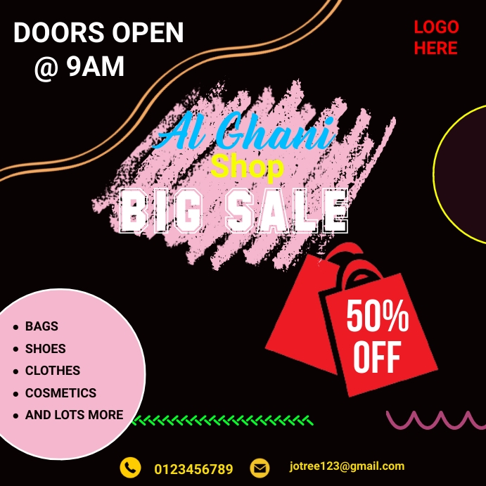 online shopping sale flyers Instagram Post template