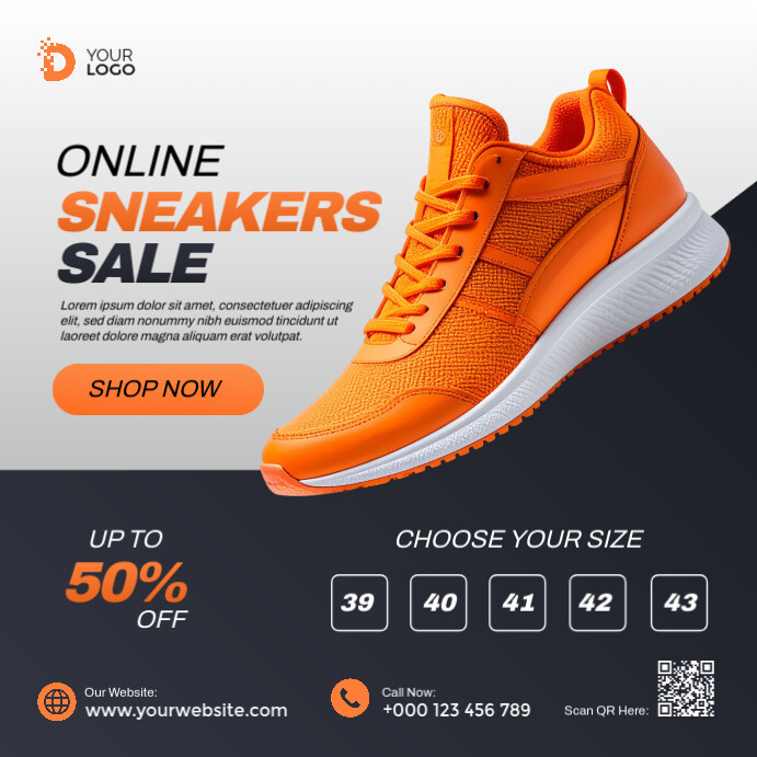 Online Sneakers Sale Poster Template