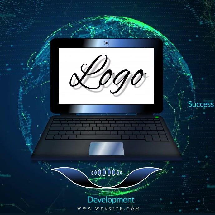 online store digital logo laptop pc Instagram Plasing template