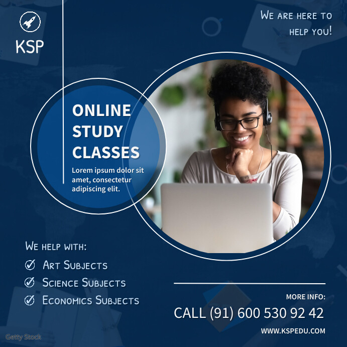 Tutorial Class Posts Online Study Tutor Classes Social Media Ad Template | PosterMyWall