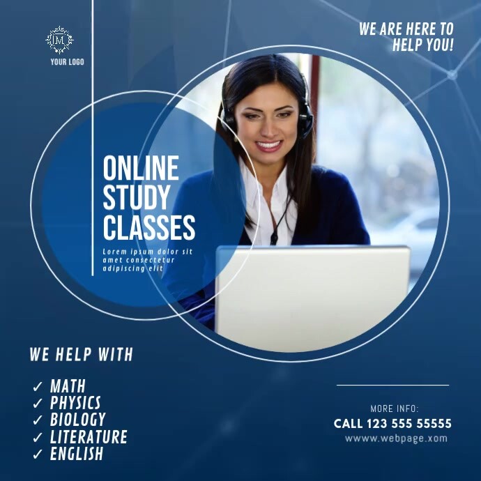 Adds For Tutorial Online Study Tutor Classes video ad Template | PosterMyWall