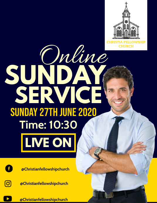 online sunday service template Folheto (US Letter)