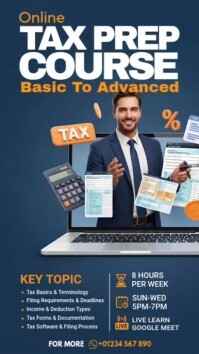 online tax prep course Reel Instagram template