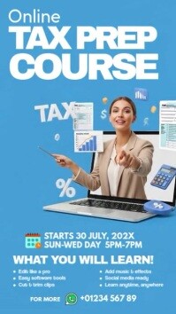 online tax prep course Instagram Story template