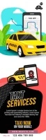 Online Taxi Services Ad Template Banner 2' × 6'