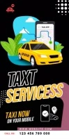 Online Taxi Services Ad Template Roll Up Banner 3' × 6'