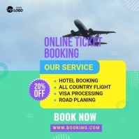 Online Ticket Booking Ad Template Instagram Post