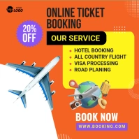 Online Ticket Booking Ad Template Instagram Post