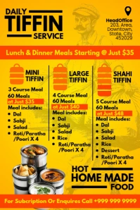 Online Tiffin Food Service Promo Template Poster