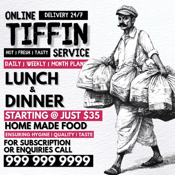 Copy of Online Tiffin Service Promo Template | PosterMyWall