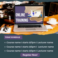 online training classes table Kwadrat (1:1) template