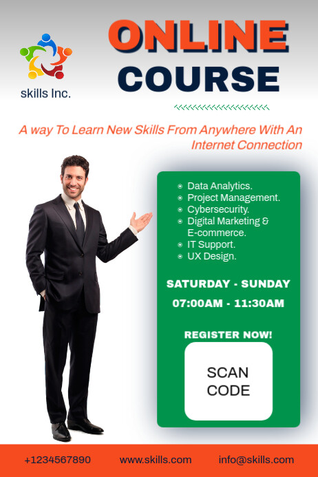 Online Training Course Poster Template | PosterMyWall