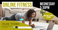 Online Training fitness cover marketing sport Sampul Acara Facebook template