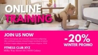 Online Training workout fitness cover header Digital Display (16:9) template