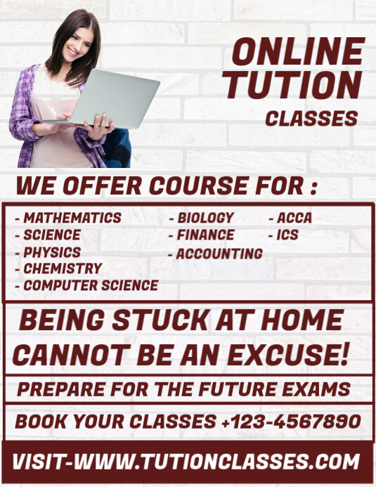 Plantilla de Online tuition poster template | PosterMyWall
