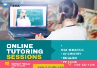 Online Tutor Postcard template