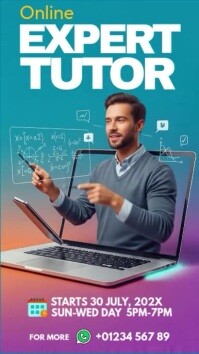 Online Tutor Ad Digital Display (9:16) template