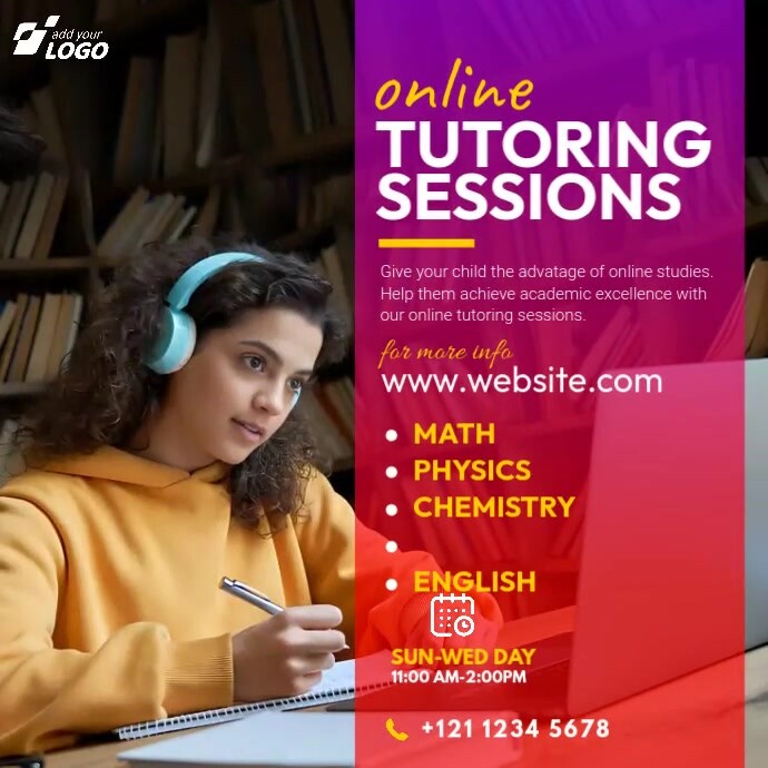 Adds For Tutorial Online Tutor Ad Template | PosterMyWall