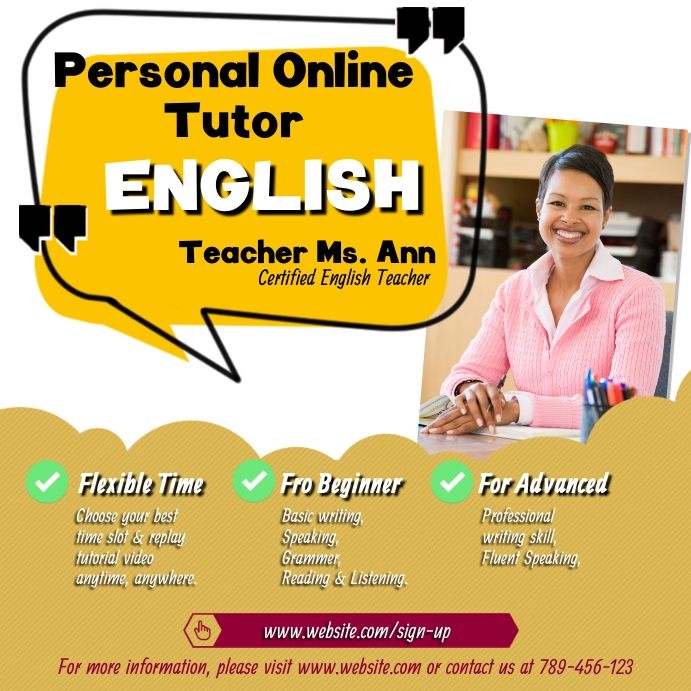 Copy of Online tutor ad template | PosterMyWall