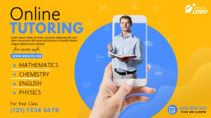 Pomarańczowy Online Tutoring Services Twitter Post Template