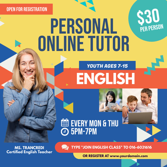 Tutorial Class Posts Online Tutor Class Instagram Post Template | PosterMyWall