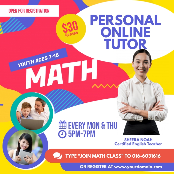 Tutorial Class Posts Online Tutor Class Instagram Post Template | PosterMyWall