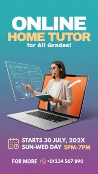 Online Tutor Digital Display (9:16) template