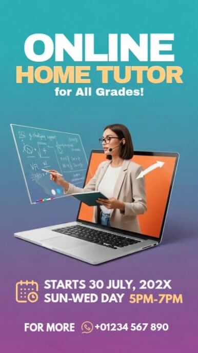 Online Tutor Digital Display (9:16) template