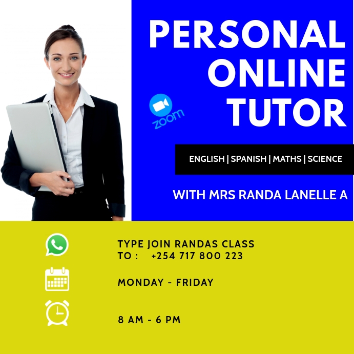 ONLINE TUTOR FLYER Wpis na Instagrama template